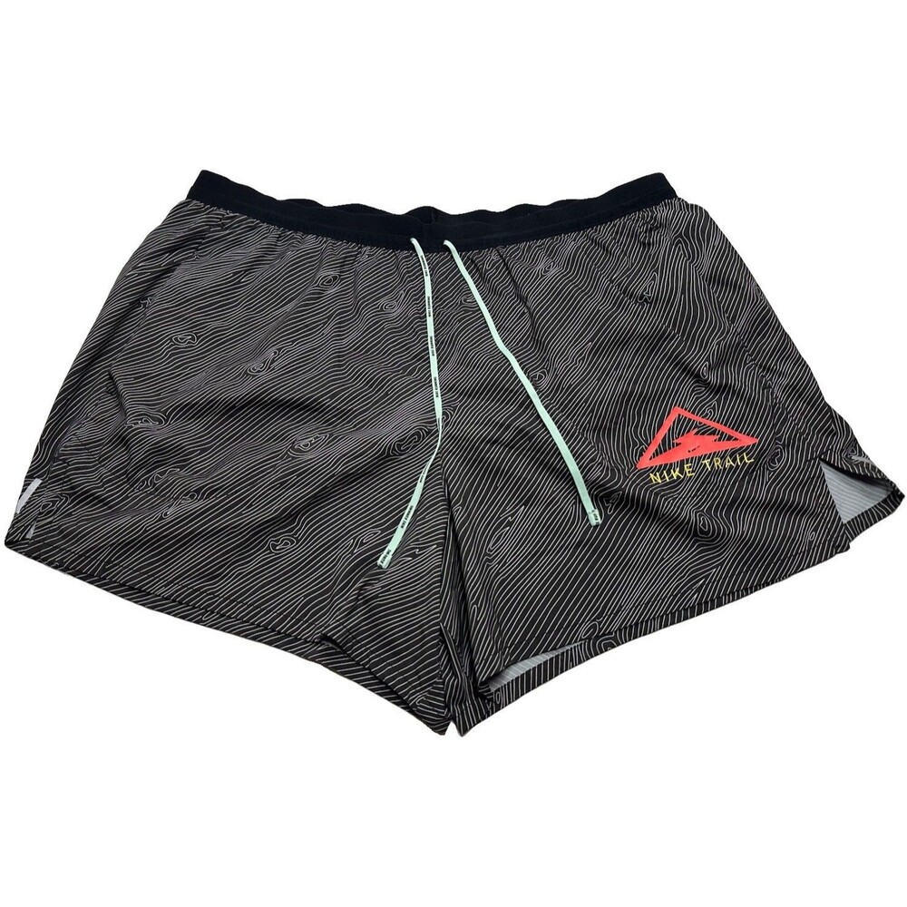 Men's Nike Dri-Fit Trail Running Shorts 5" Size XXL Black Grey DJ0588-010